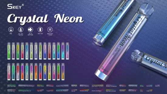 Dispositivo Vape usa e getta Crystal Bar 600 Puffs Skey Crystal Neon 600 Puffs all'ingrosso nel Regno Unito